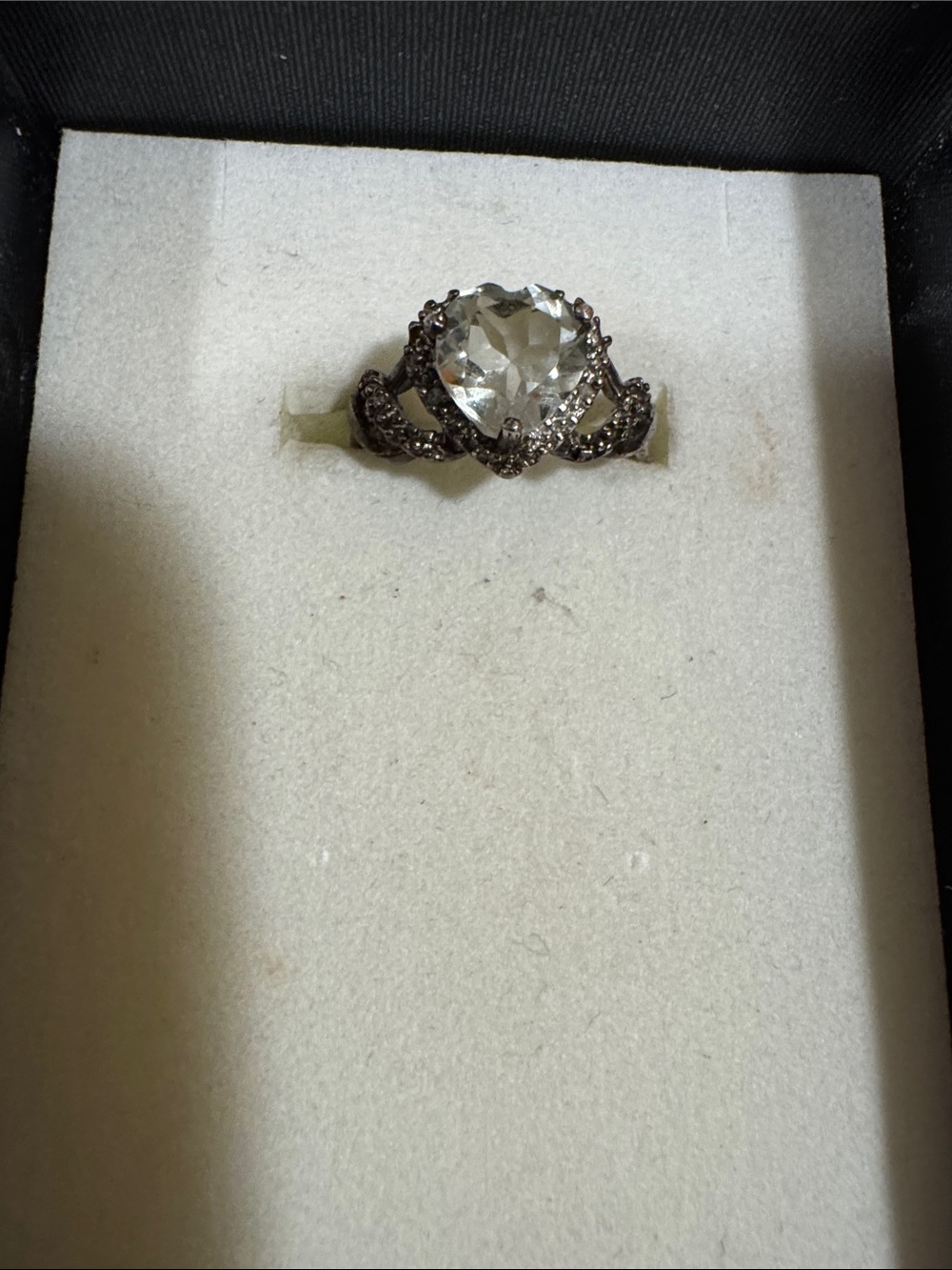 Vintage-Inspired Silver Clear Stone Halo Ring